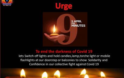 Urge : 9 pm 9 min on 5th April, 2020 to end the darkness of Covid 19.